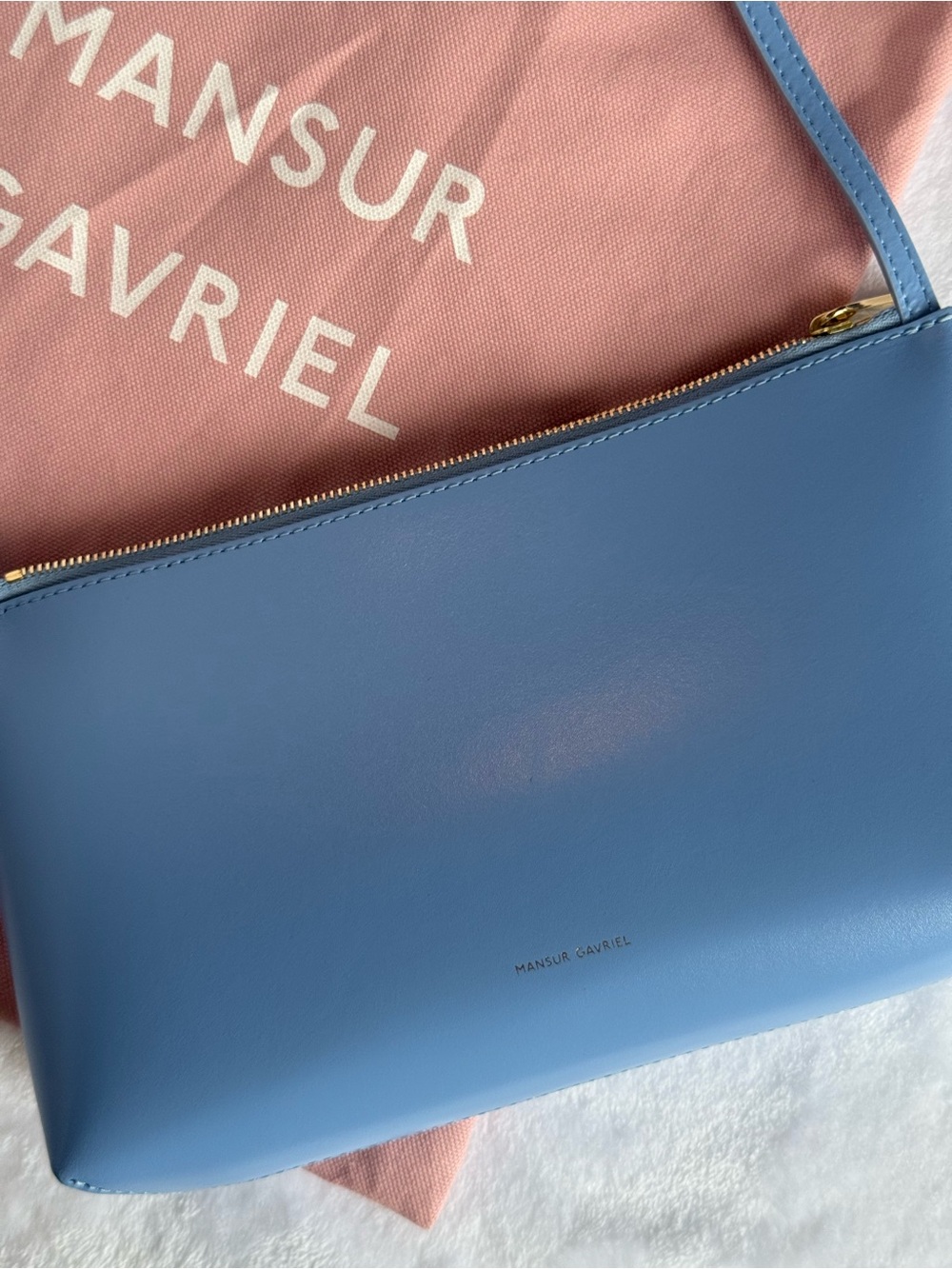 Mansur Gavriel Light Blue Leather Shoulder Bag - Picture 8 of 8